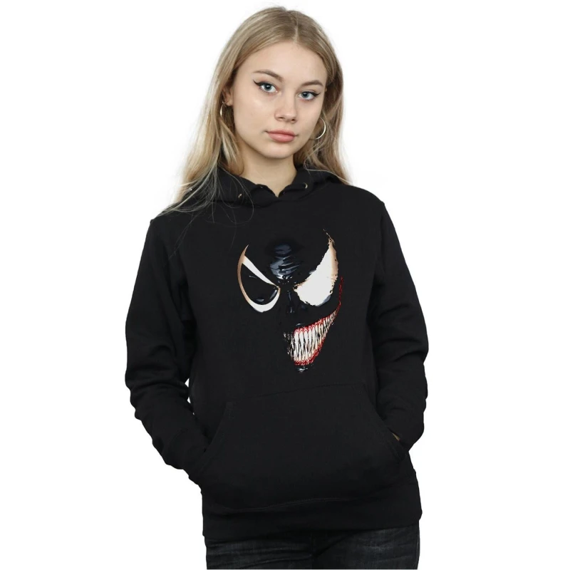 Image of Marvel Venom Split Face Hoodie Black female