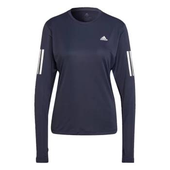 Image of adidas Own the Run Long-Sleeve Top Womens - Shadow Navy