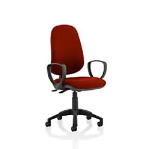Image of Dynamic Permanent Contact Backrest Task Operator Chair Loop Arms Eclipse II Ginseng Chilli Seat Without Headrest High Back
