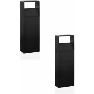 Image of Loops - 2 pack IP44 Outdoor Pedestal Light Modern Anthracite 6W LED Wall Gate Post