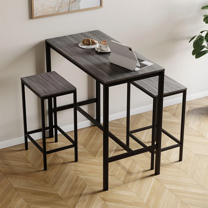 Image of Lassic Vida Designs Roslyn 2 Seater Bar Table Set Grey unisex 2 Seater