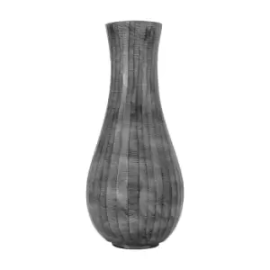 Image of Gallery Interiors Sinead Fluted Vase in Antique Grey L / Large