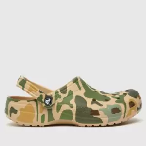 Image of Crocs Green & Stone Classic Camo Clog Sandals