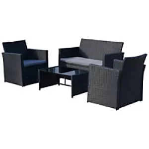 Image of Outsunny Ratten Sofa Set 860-064V01BK Black, Grey