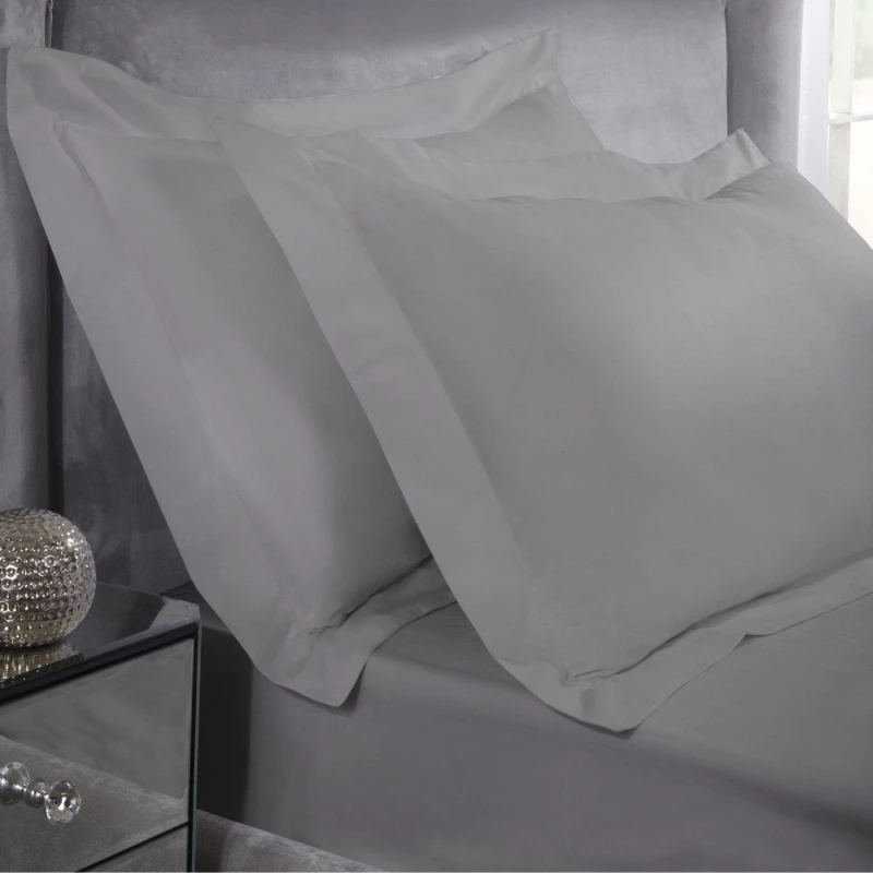 Image of Emma Barclay Oxford Pillowcase Pair 400 Thread Count Cotton Silver unisex One Size