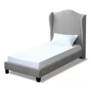 Image of LPD Chateaux Single Wing Back Bed Frame in Silver Velvet