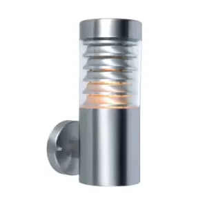 Image of Outdoor Wall Light IP44 - Marine Grade Br Stainless Steel & Clear PC - 23W E27
