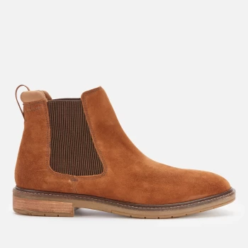 Image of Clarks Mens Clarkdale Hall Suede Chelsea Boots - Cognac - UK 9