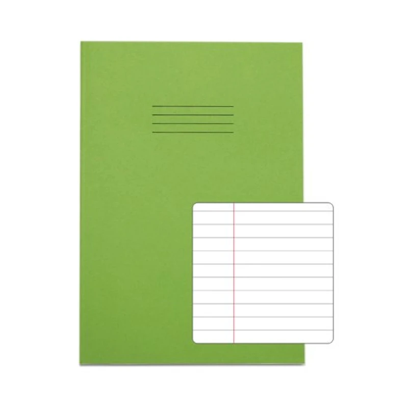 Image of Rhino A4 Exercise Book 80 Page 8mm Ruled Light Green Contract (50 Pack) VEXV668-1205-6