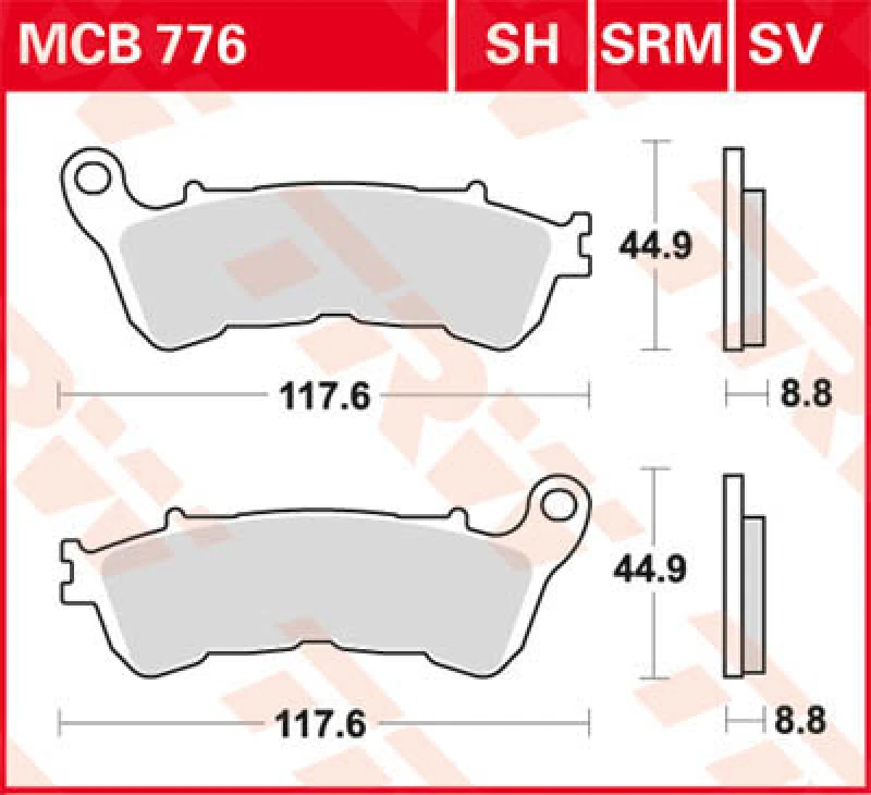 Image of TRW Brake pad set MCB776 Brake pads,Brake pad set, disc brake