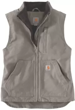 Image of Carhartt Sherpa Lined Mock Neck Ladies Vest, grey, Size M for Women, grey, Size M for Women