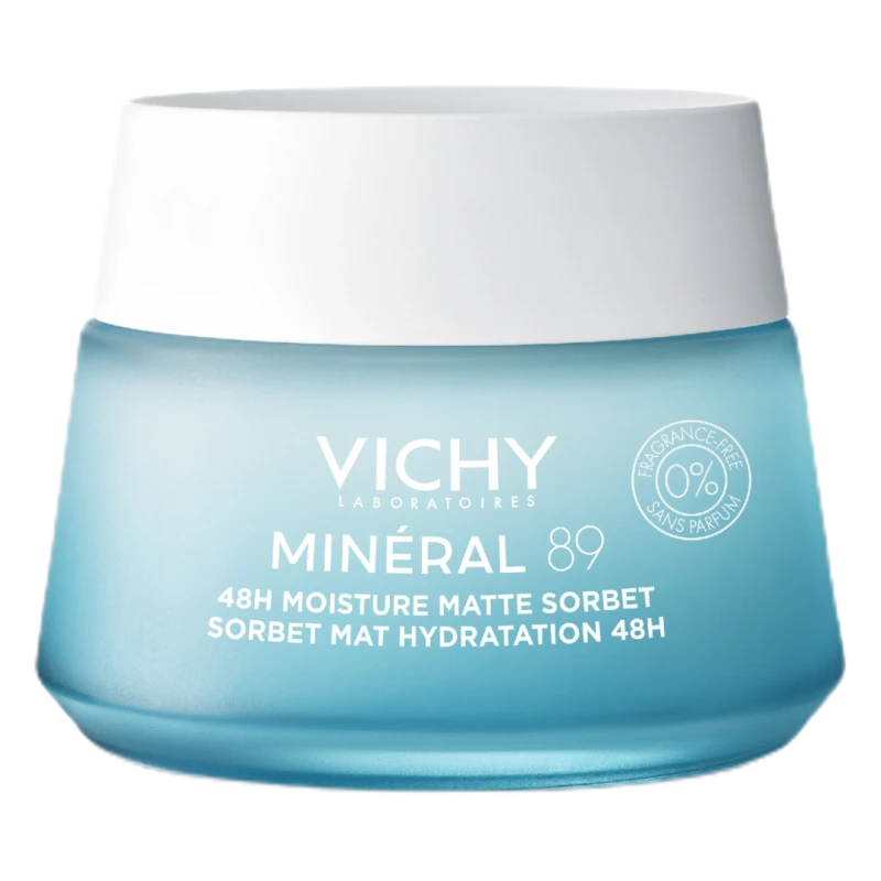 Image of Vichy Mineral 89 48H Moisture Matte Sorbet Non-Greasy - Fragrance-Free, Combination to Oily Skin, 50ml
