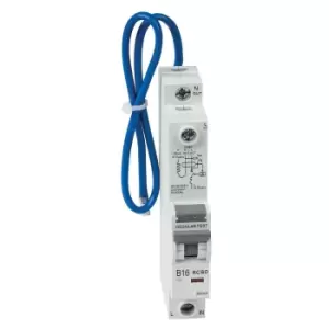 Image of Lewden 16A 1 Module Single Pole A Class Type B RCBO 6Ka 30mA - RCBO-16-30-SPA