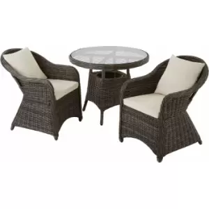 Image of Rattan garden furniture set Zurich with 2 armchairs and table - garden tables and chairs, garden furniture set, outdoor table and chairs