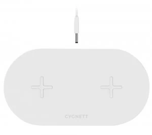 Image of CYGNETT Twofold Dual Qi Wireless Charging Pad - White