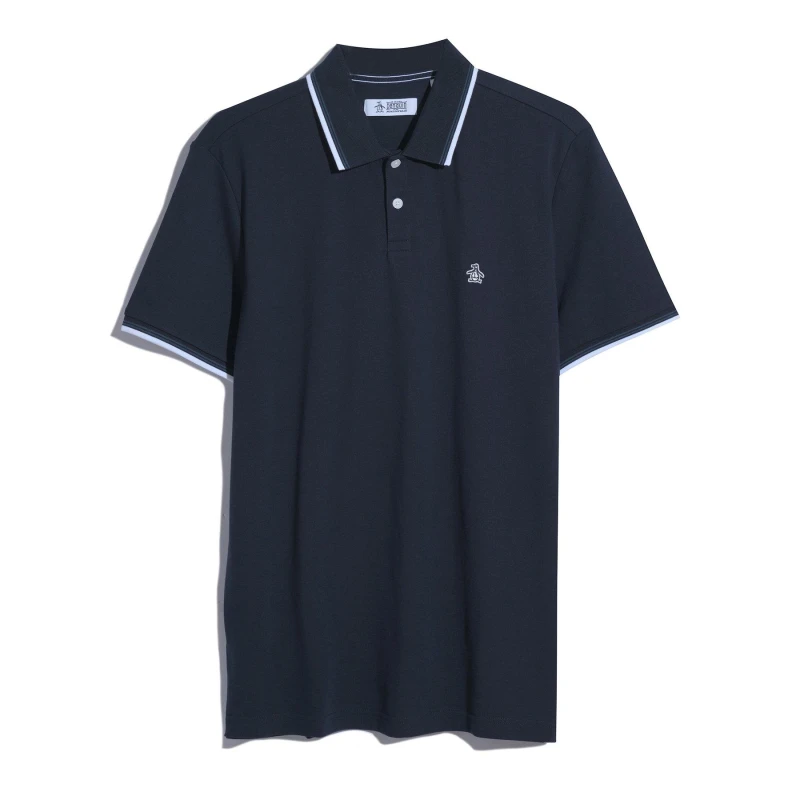 Image of Original Penguin Mens Short Sleeve Polo Shirt Dark Sapphire male X Small