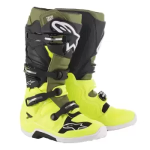 Image of Alpinestars Tech 7 Motocross Boots, green-brown, Size 47, green-brown, Size 47