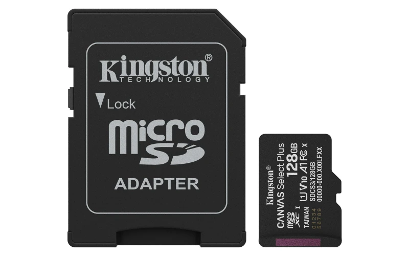 Image of Kingston Canvas Select Plus MicroSD 150MBs Class 10 128GB with Adapter