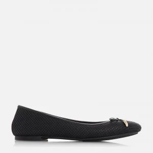 Image of Dune Womens Harpar 2 Leather Ballet Flats - Black Reptile - UK 3