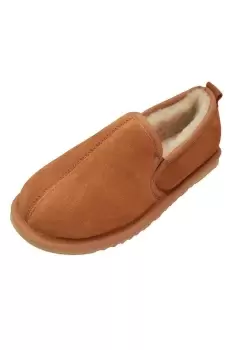 Image of Sheepskin Lined Soft Suede Sole Slippers