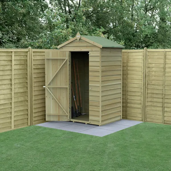 Image of 4Life Forest Garden Overlap Windowless Apex Shed - 4x3