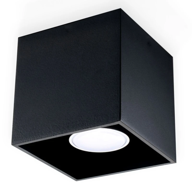 Image of SOLLUX QUAD 1 Black Ceiling Lamp: Modern Loft Design LED GU10 - High Quality & Stylish Lighting Solution