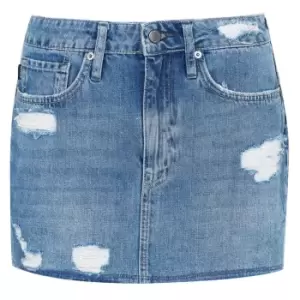 Image of Superdry Denim Skirt - Blue