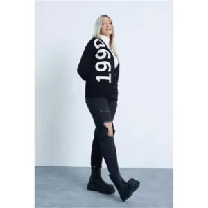 Image of I Saw It First Black & White Year Varsity Cardigan - Black