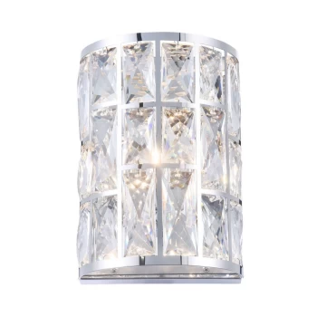 Image of Gelid Wall Lamp Chrome & Crystal, 1 Light, G9