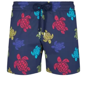 Image of Men Stretch Short Swim Shorts Ronde Des Tortues - Moorise - Blue - Size L - Vilebrequin