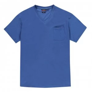 Image of Pierre Cardin Plus Size V Neck T Shirt Mens - Blue