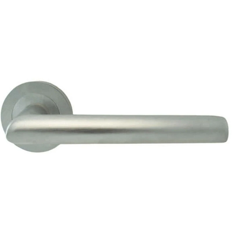 Image of Loops PAIR Straight Mitred Bar Handle on Round Rose Concealed Fix Satin Chrome Multi