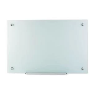 Image of Office 1500 Magnetic Glass Board with Wall Fixings White 940376