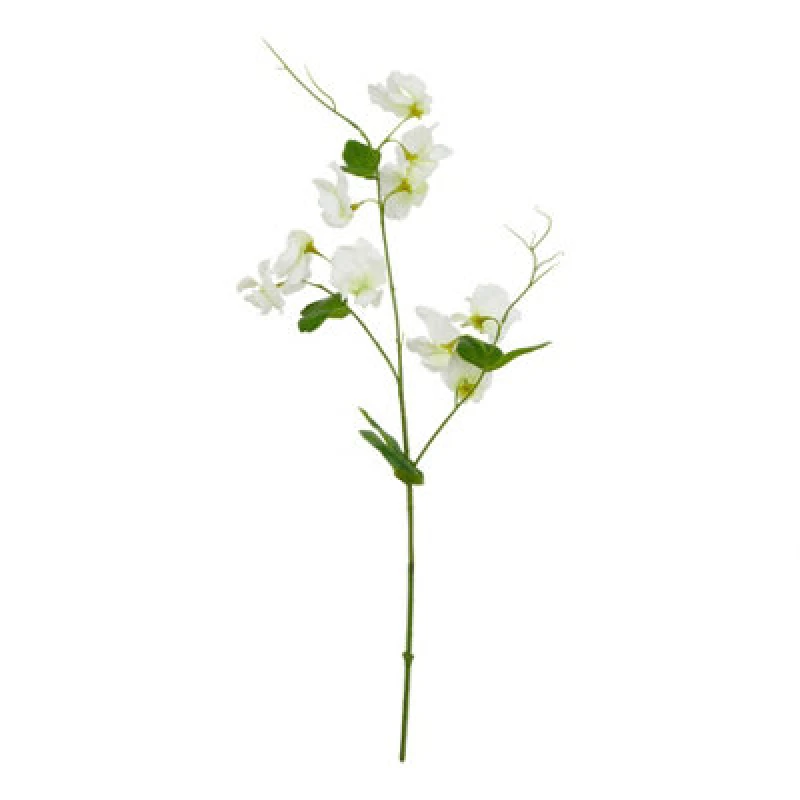 Image of Love Lace White Sweetpea Stem Artificial Flower White