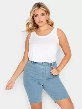 Image of Yours Pull On Cycle Short Light Blue Size 20, Women