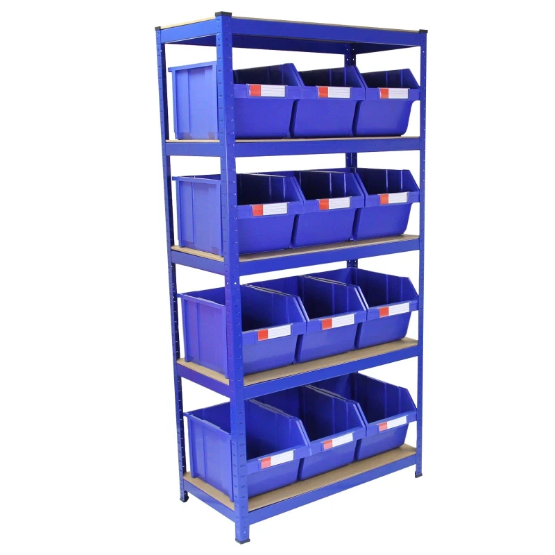 Image of MONSTER SHOP Monster Shop - T-Rax 90cm Racking & Storage Bins Stacking Boxes Blue Storage Set 5055986125266