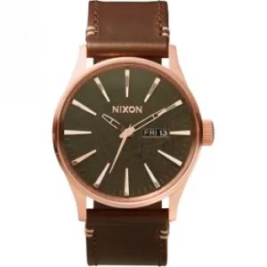 Image of Mens Nixon The Sentry Leather Watch
