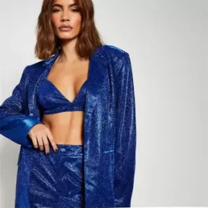 Image of I Saw It First Glitter Oversized Blazer - Blue