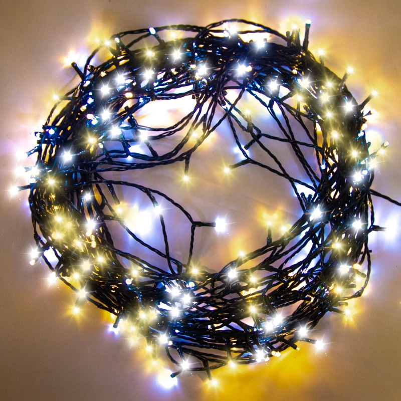 Image of Shatchi 2000LEDs Christmas Tree Fairy String Lights 200m Lit - Multifunction 8 Light Modes Indoor/Outdoor Yellow