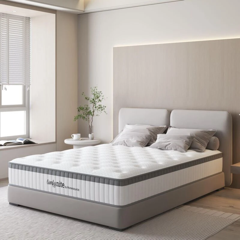 Image of HOME SOURCE Pocket Sprung Quilted Mattress 5ft King Medium Firmness 24cm Depth Flat Pack MATVEG5FT