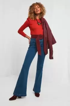 Image of Basic Ruffle Long Sleeve T Shirt Top