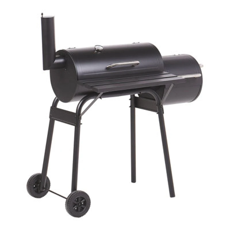 Image of Beliani Charcoal Bbq Grill Katla With Smoker Metal Black
