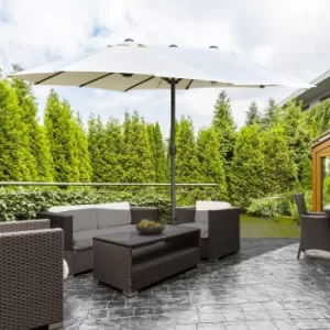 Image of Outsunny 4.6m Garden Parasol Double-Sided Sun Umbrella Patio Market Shelter Canopy Shade Outdoor Off White