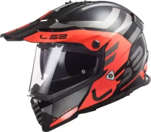 Image of LS2 MX436 Pioneer Evo Adventurer Motocross Helmet, black-orange, Size S, black-orange, Size S