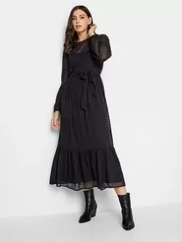Image of Long Tall Sally Dobby Tiered Dress, Black, Size 18, Women