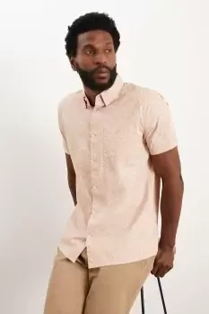 Image of Short Sleeve Pink Ditsy Floral Button Down Shirt