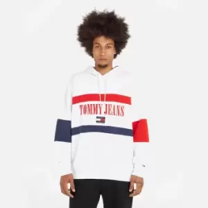 Image of Tommy Jeans Skater Archive Colourblock Cotton Hoodie - S