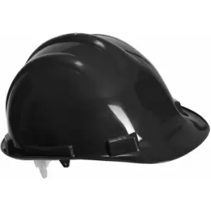 Image of Portwest - PW50 - Black Expertbase Safety Helmet Hard Hat - Black
