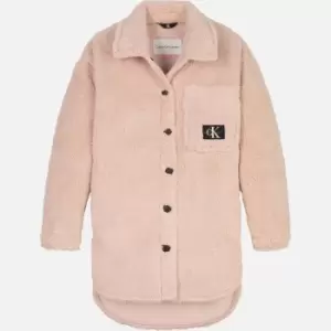 Image of Calvin Klein Girls Monogram Over Coat - Pale Rose - 14 Years
