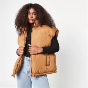 Image of Missguided Boxy Puffer Gilet - Brown